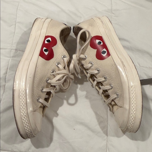 Comme des Garcons PLAY Other - Comme des Garcons PLAY men’s Cream and Red Sneakers
